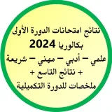 صورة قناة نتائج بكالوريا 2024 الدورة الأولى والتاسع دورة 2024 + ملخصات ومكثفات الدورة التكميلية الثانية